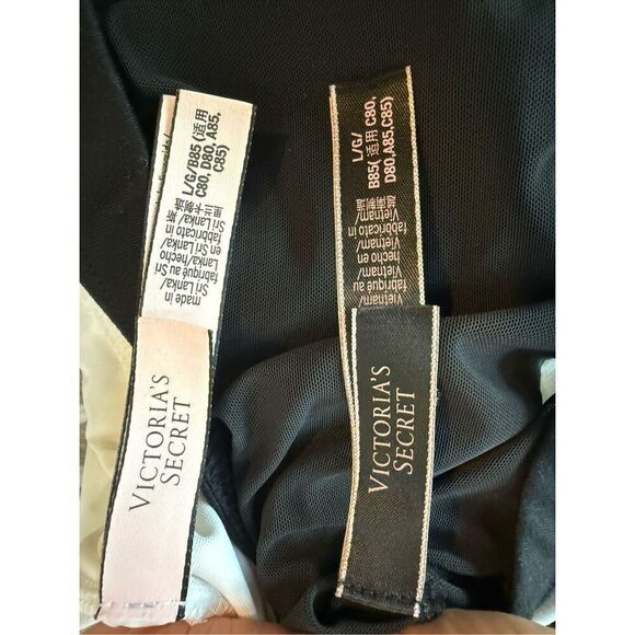 Victoria’s Secret Essential Strappy Sports Bras 1 Black, 1 White Size L - Picture 6 of 9